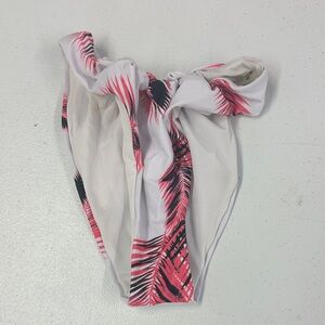Pink and Black Leaf Print Bikini Bottom